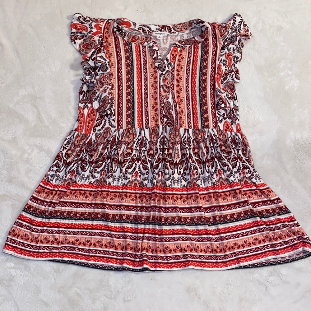 Whimsical babydoll top with flutter sleeves